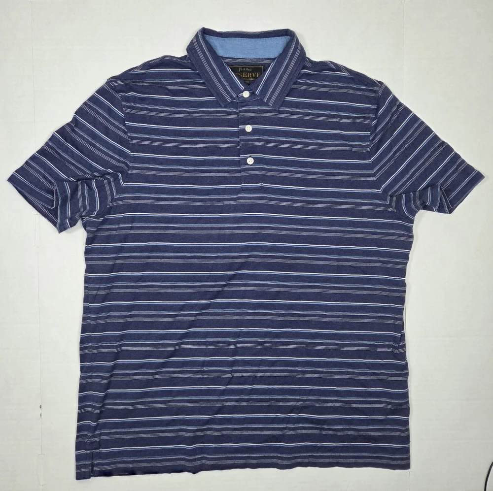 Jos A Bank Reserve Tailored Fit Short Sleeve Polo Shirts Size L Blue Bundle of 2 - Picture 2 of 11